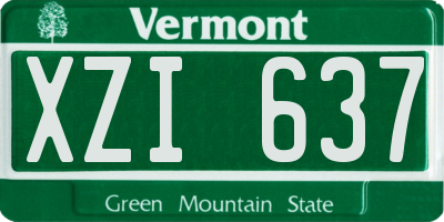 VT license plate XZI637