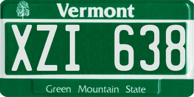 VT license plate XZI638