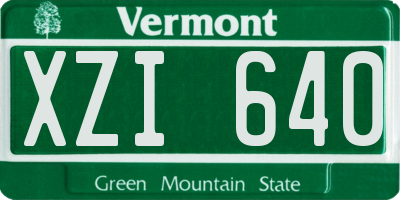 VT license plate XZI640