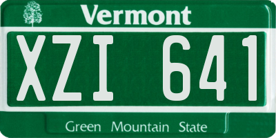 VT license plate XZI641