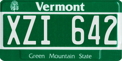 VT license plate XZI642