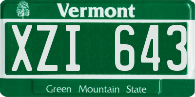 VT license plate XZI643