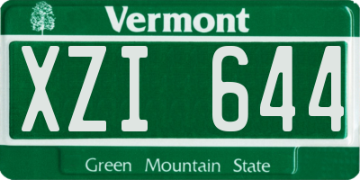 VT license plate XZI644