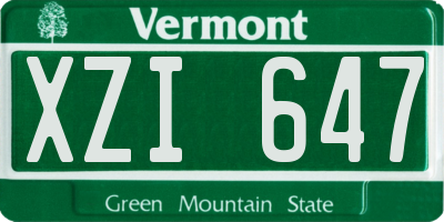 VT license plate XZI647