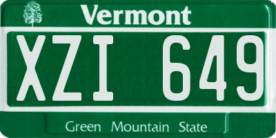 VT license plate XZI649