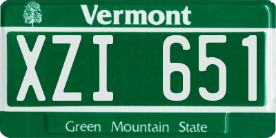 VT license plate XZI651