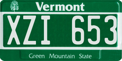 VT license plate XZI653
