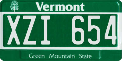 VT license plate XZI654