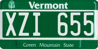 VT license plate XZI655