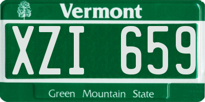 VT license plate XZI659