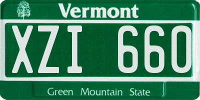 VT license plate XZI660