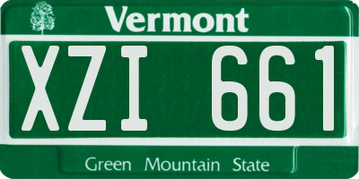 VT license plate XZI661