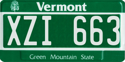 VT license plate XZI663