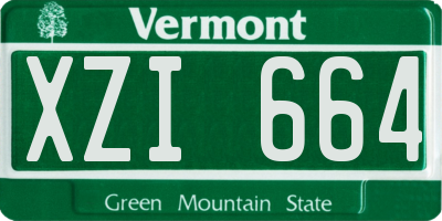VT license plate XZI664