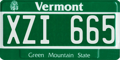 VT license plate XZI665