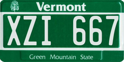 VT license plate XZI667