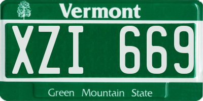 VT license plate XZI669