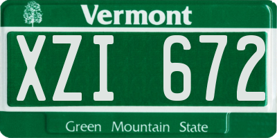 VT license plate XZI672
