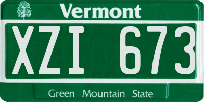 VT license plate XZI673