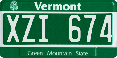 VT license plate XZI674