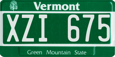 VT license plate XZI675