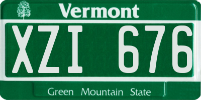 VT license plate XZI676