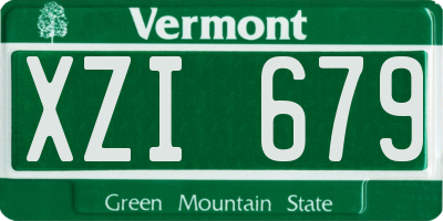 VT license plate XZI679
