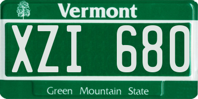 VT license plate XZI680
