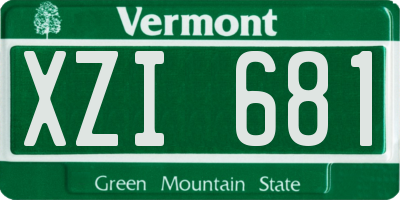 VT license plate XZI681