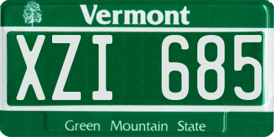 VT license plate XZI685