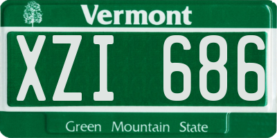 VT license plate XZI686