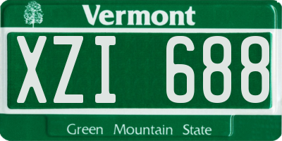 VT license plate XZI688