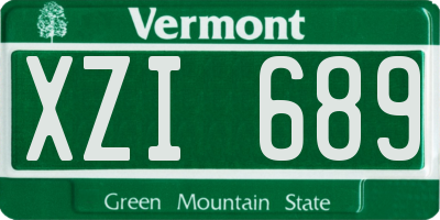 VT license plate XZI689