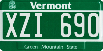 VT license plate XZI690