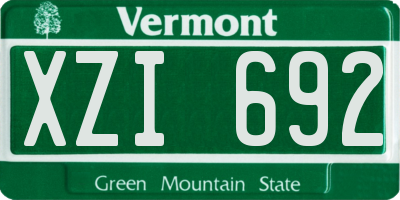 VT license plate XZI692