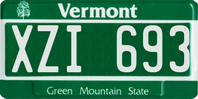 VT license plate XZI693