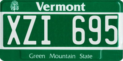VT license plate XZI695