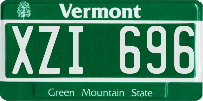 VT license plate XZI696