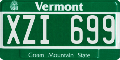 VT license plate XZI699