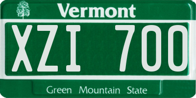 VT license plate XZI700