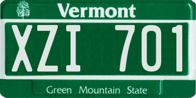 VT license plate XZI701
