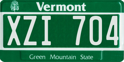 VT license plate XZI704