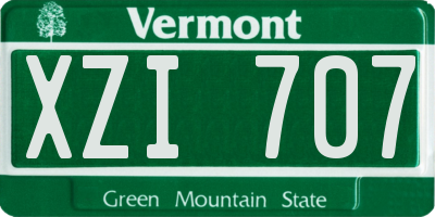 VT license plate XZI707