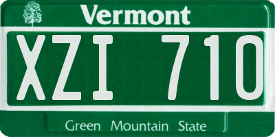 VT license plate XZI710