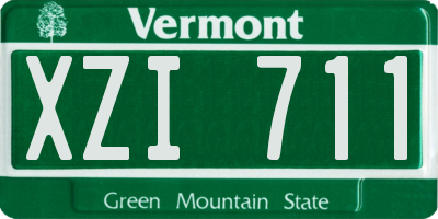VT license plate XZI711