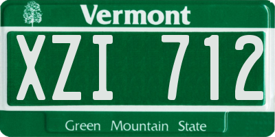 VT license plate XZI712