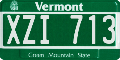 VT license plate XZI713