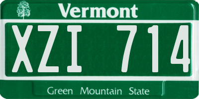 VT license plate XZI714
