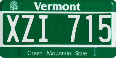 VT license plate XZI715