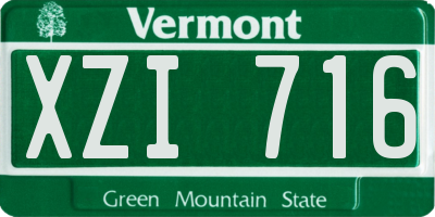 VT license plate XZI716